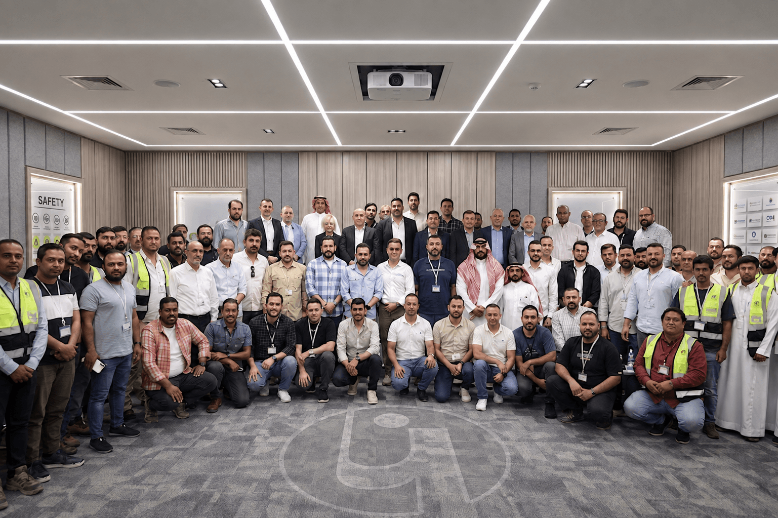 The Yuksel Saudia team gathered together at a company gathering